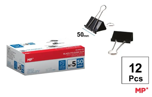 MP CLIP FERMACARTE IN ACCIAIO 50MM 12PZ NERO