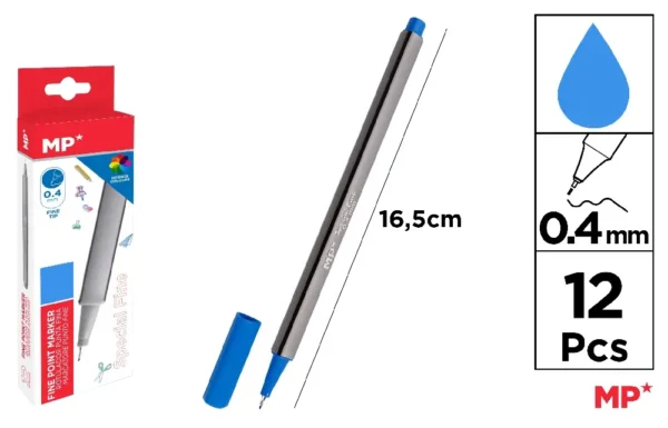 MP PENNA PUNTA FINE 0.4MM BLU