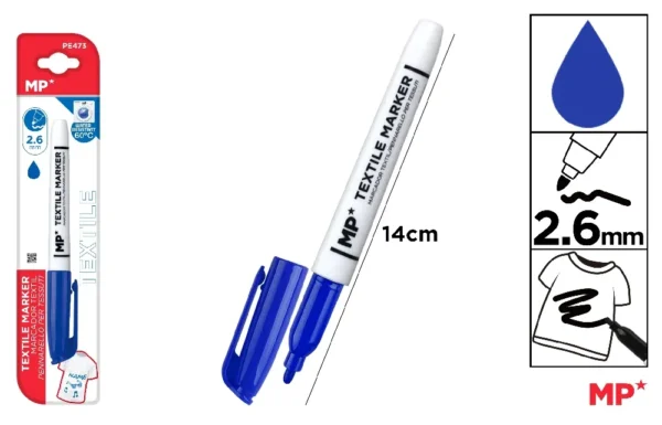 MP MARCATORE PER TESSUTI PUNTA TONDA 2.6MM BLU