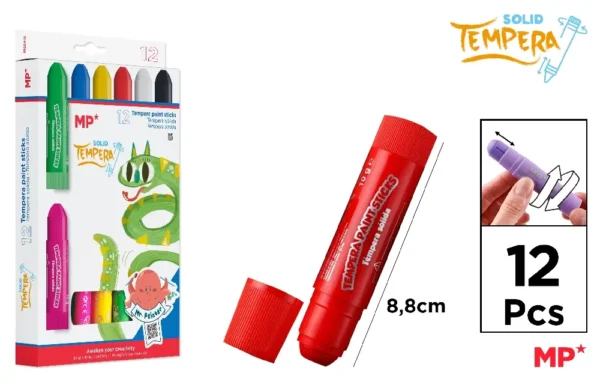 MP TEMPERA SOLIDA STICK CONF. 12 COLORI