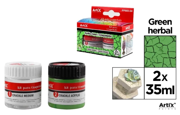 ARTIX KIT PITTURA CRACKLÈ 2PZ 35ML VERDE ERBA