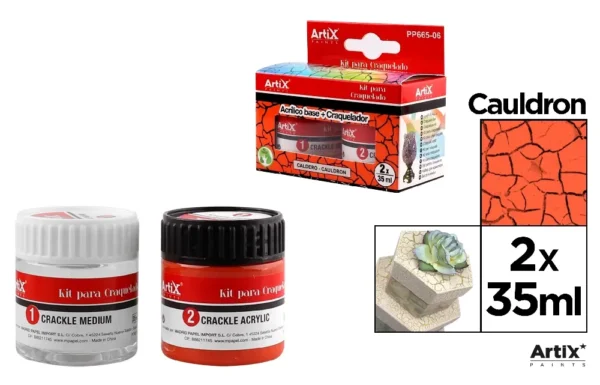 ARTIX KIT PITTURA CRACKLÈ 2PZ 35ML VERMIGLIONE