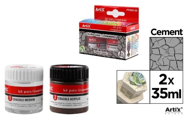 ARTIX KIT PITTURA CRACKLÈ 2PZ 35ML GRIGIO CEMENTO