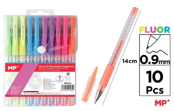 MP PENNA GEL FLUO 0.7MM CONF. 10 COLORI