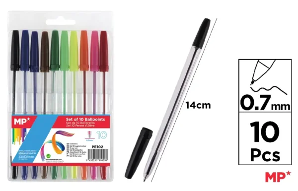 MP PENNE A SFERA 0.7MM CONF. 10 COLORI