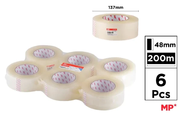 MP NASTRO DA IMBALLI 48MMX200M 6PZ TRASPARENTE