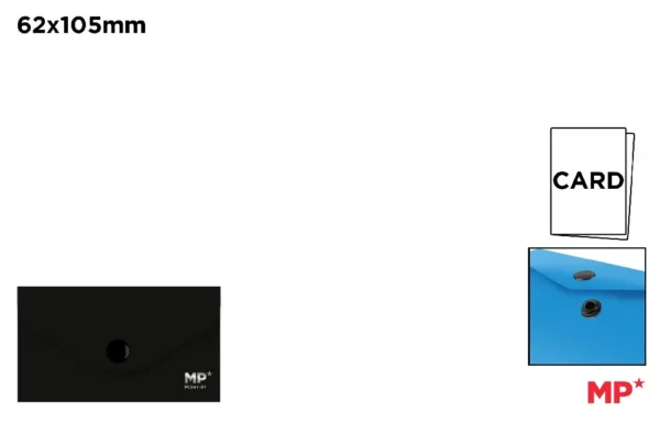 MP BUSTA 105X62MM CHIUSURA BOTTONE NERO