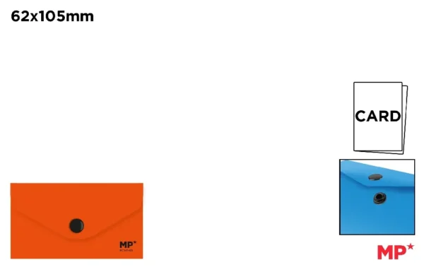MP BUSTA 105X62MM CHIUSURA BOTTONE ARANCIONE