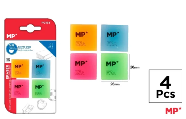 MP GOMMA DA CANCELLARE 28X28MM 4PZ COL. ASS.