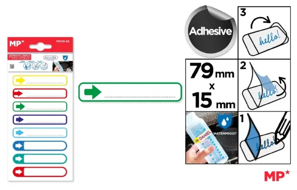 MP ETICHETTE ADESIVE PERS. PLASTIFICATE 79X15MM CO