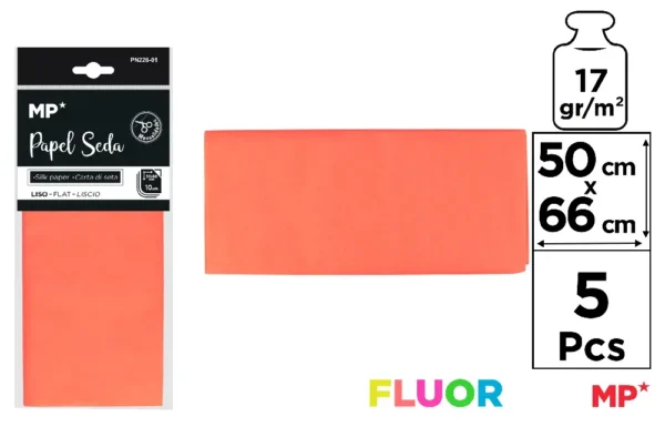 CARTA VELINA FLUO 60X50CM 17G ROSSO