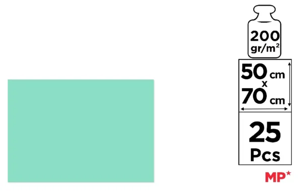MP CARTONCINO 70x50CM 180G 25F VERDE