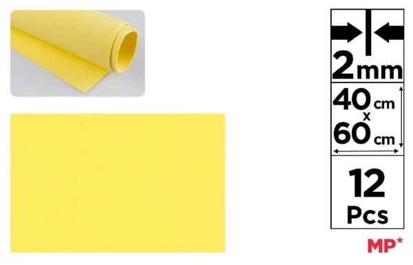 MP GOMMA EVA 60X40CM SP 2MM GIALLO