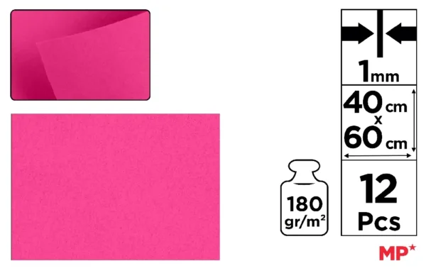 MP FELTRO 60X40CM 180G SP 1.5MM 12F FUCSIA