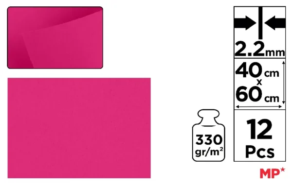 MP FELTRO 60X40CM 330G SP 2.2MM 12F FUCSIA