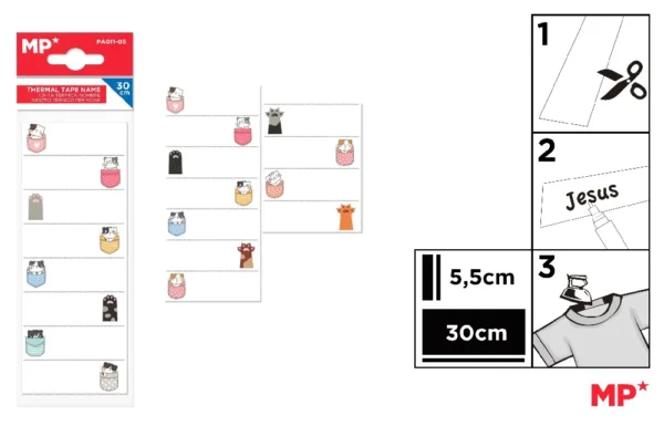 MP SEGNANOME TERMOADESIVI PER TESSUTI