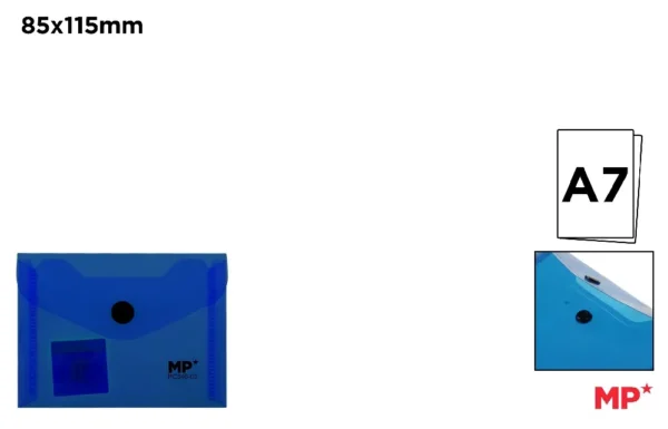 MP BUSTA TRASLUCIDA A7 CHIUSURA BOTTONE BLU SCURO