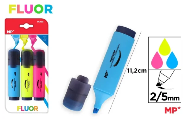 MP EVIDENZIATORE 2-5MM 3 COLORI FLUO