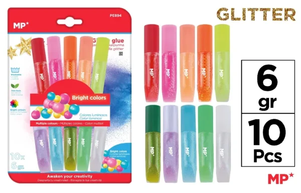 MP COLLA GLITTER FLUO IN TUBETTI 6G CONF. 10 COLOR