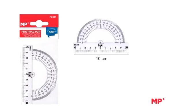 MP GONIOMETRO 180° RIGHELLO 10CM TRASPARENTE