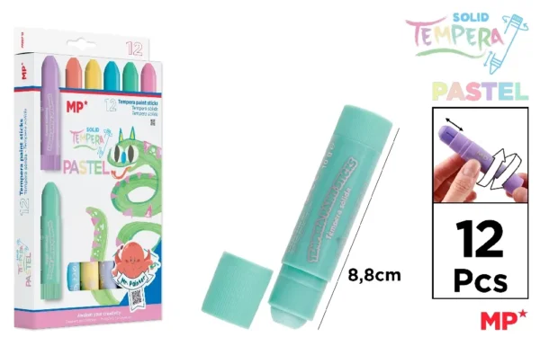 MP TEMPERA SOLIDA STICK PASTEL CONF. 12 COLORI