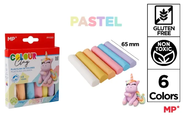 MP PLASTILINA 70G PASTEL 6 COLORI