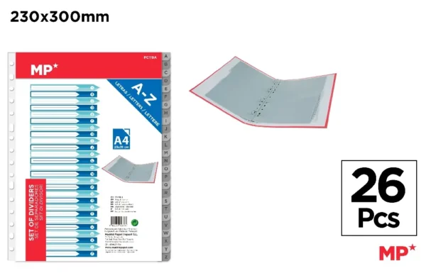 MP SEPARATORI RUBRICA RACCOGLITORI 30*23CM PP