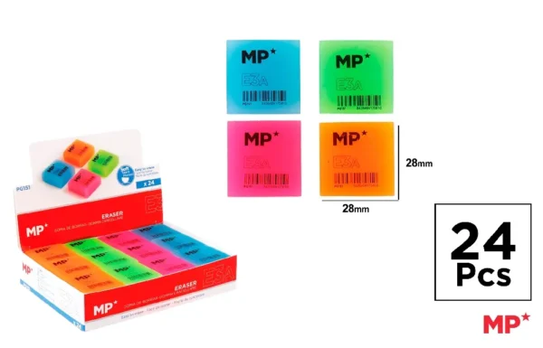 MP GOMMA DA CANCELLARE E3A 28X28MM 24PZ COL. ASS.