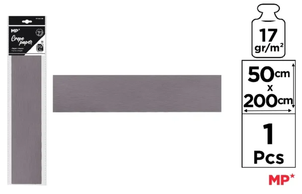 MP CARTA CRESPA 200X50CM 17G GRIGIO