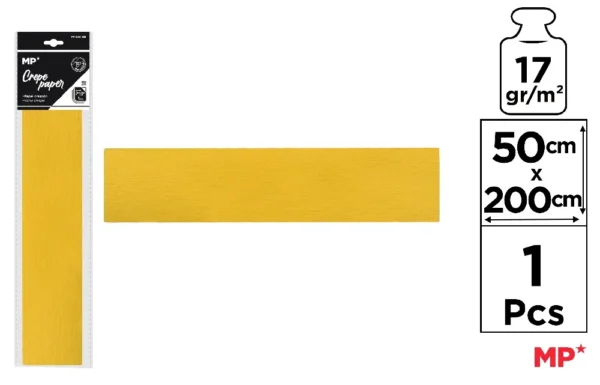 MP CARTA CRESPA 200X50CM 17G GIALLO SCURO