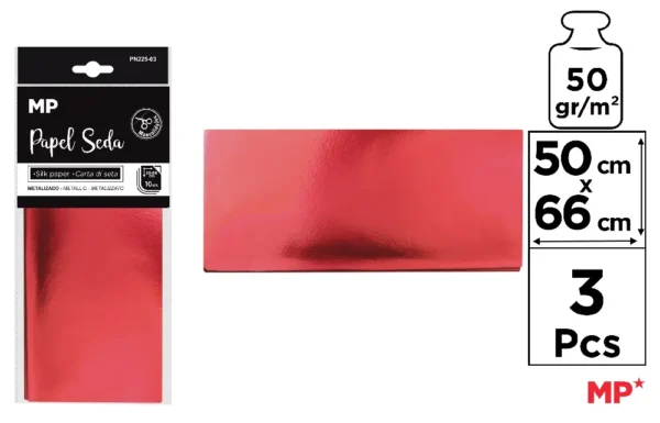 MP CARTA VELINA METAL 60X50CM 17G ROSSO
