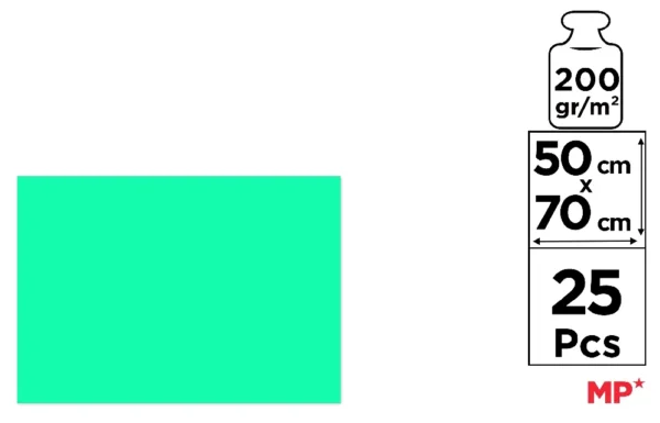 MP CARTONCINO 70X50CM 200G 25F VERDE PISTACCHIO