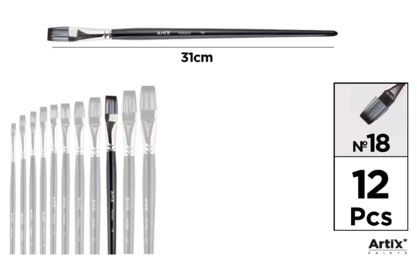 ARTIX PENNELLO PROF PIATTO 18 12PZ NERO