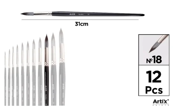 ARTIX PENNELLO PROF TONDO 18 12PZ NERO