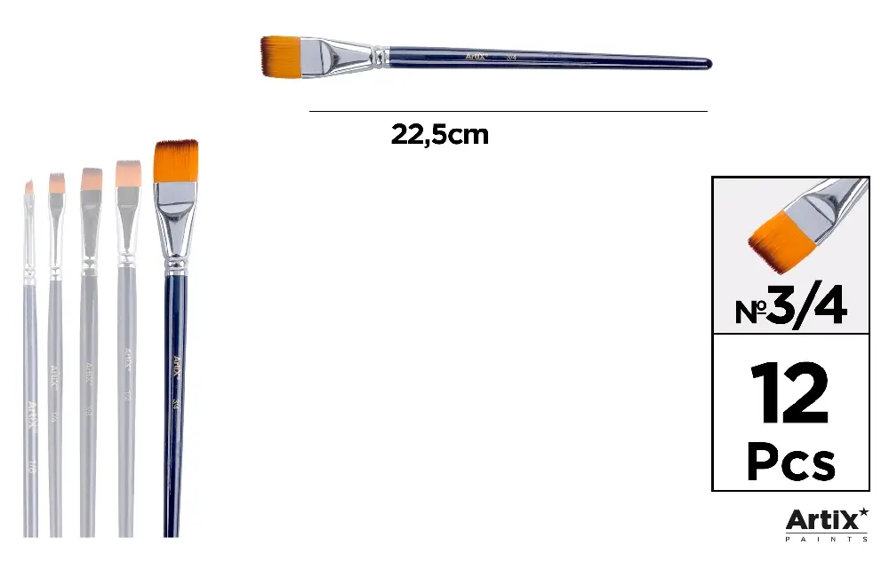 ARTIX PENNELLO PROF PIATTO 3/4 12PZ BLU