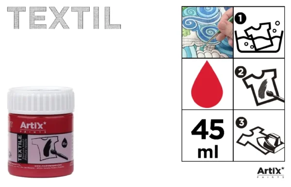 ARTIX VERNICE PER TESSUTI 45ML ROSSO CARMINIO