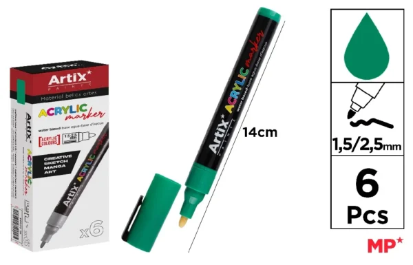 ARTIX PENNARELLO ACRILICO 0.5/2.5MM VERDE