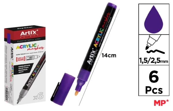 ARTIX PENNARELLO ACRILICO 0.5/2.5MM VIOLA
