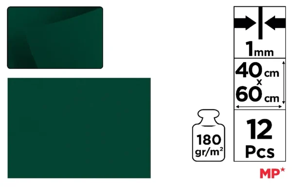 MP FELTRO 60X40CM 180G 1MM VERDE SCURO