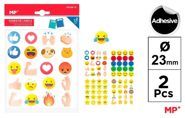 MP ETICHETTE ADESIVE ROTONDE 23MM EMOJIS