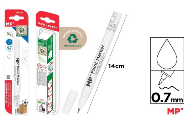 MP MARCATORE A VERNICE PUNTA FINE 0.7MM BIANCO