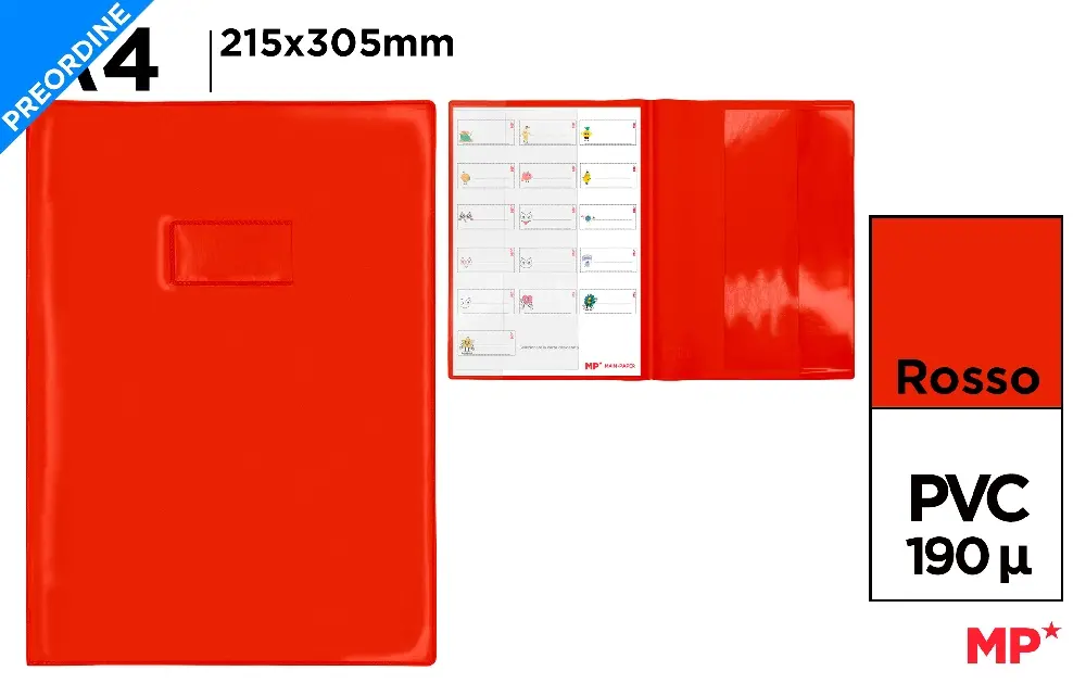 MP COPRIMAXI ROSSO CON ETICHETTE PERSONALIZZATE
