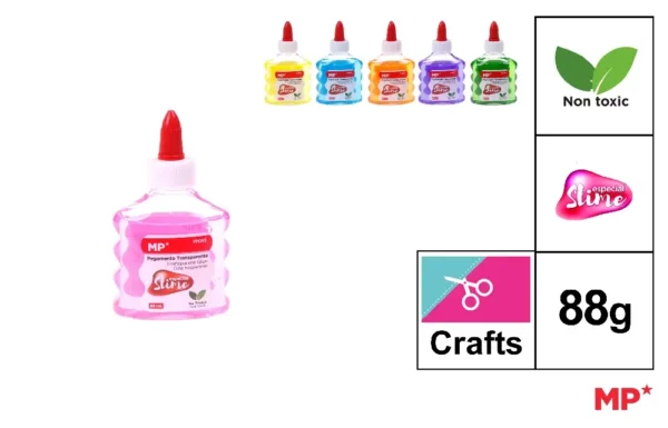 MP COLLA C/GLITTER COL.ASS.  TRASPARENTI 88ML
