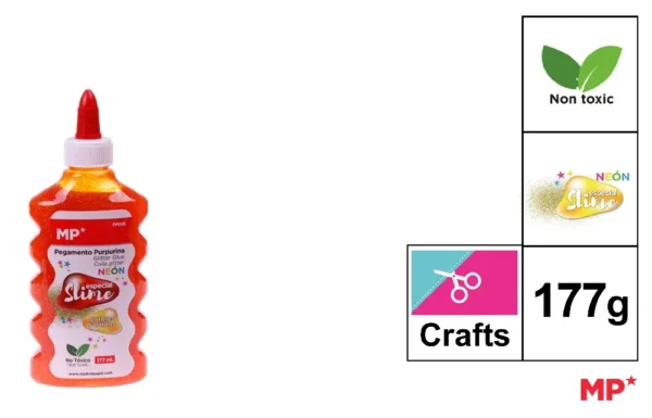 COLLA GLITTER COLOR NEON 177ML ARANCIO MP