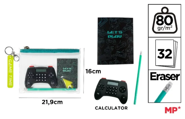 MP SET DI CANCELLERIA E CALCOLATRICE GAMER