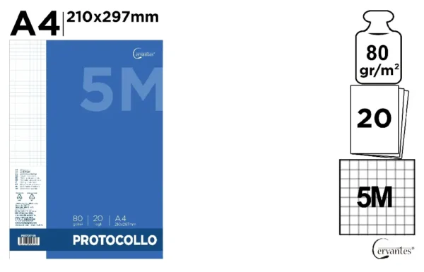 CERVANTES PROTOCOLLO 80G 20FF A4 5M