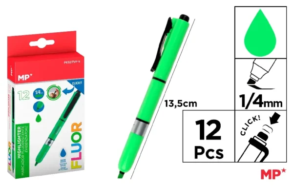 MP EVIDENZIATORE SCATTO 1-4MM VERDE FLUO