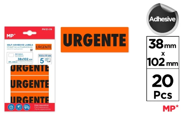 MP ETICHETTE URGENTE 38X102MM 20PZ