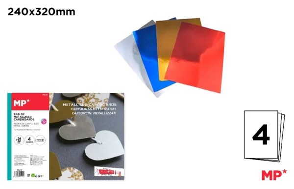 MP CARTONCINI METALLIZZATI 32X24CM 180G 10F COL. A