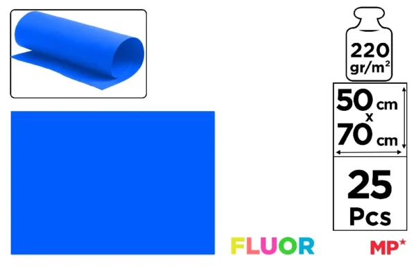 MP CARTONCINO 70X50CM 220G BLU FLUO